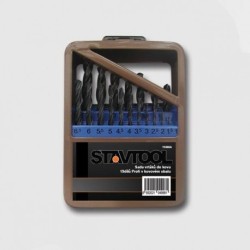 STAVTOOL Vrtáky do kovu čierne sada 19 dielov P11030A