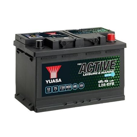 YUASA LEISURE EFB 75AhAutobatéria 12V , 730A , L28-EFB