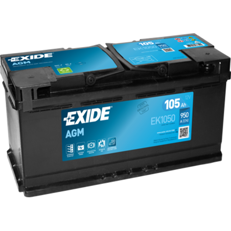 EXIDE AGM 105Ah AutobatériaStart-Stop 12V , 950A ,EK1050