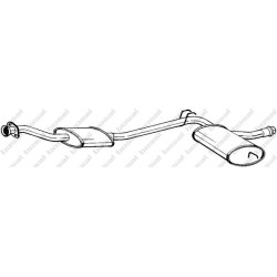 Stredný tlmič výfuku BOSAL 284-087