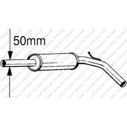 Stredný tlmič výfuku BOSAL 233-391