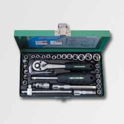Trebor Hlavica 1/4&quot sada 33 dielov kovový box H1133